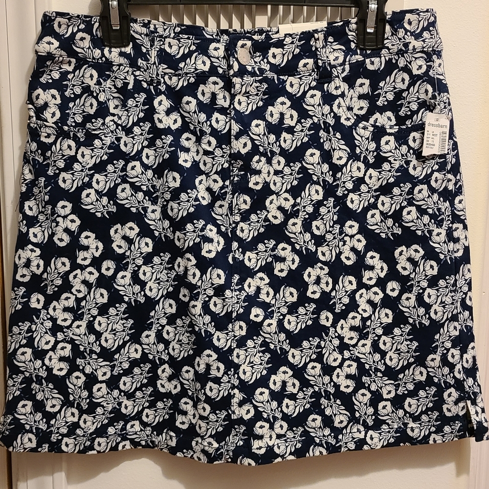 Denim Floral Skort NWT